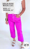 Pink Rouge RFM Crop Chloe Tummy Control Wide Leg Denim Jeans - Final Sale