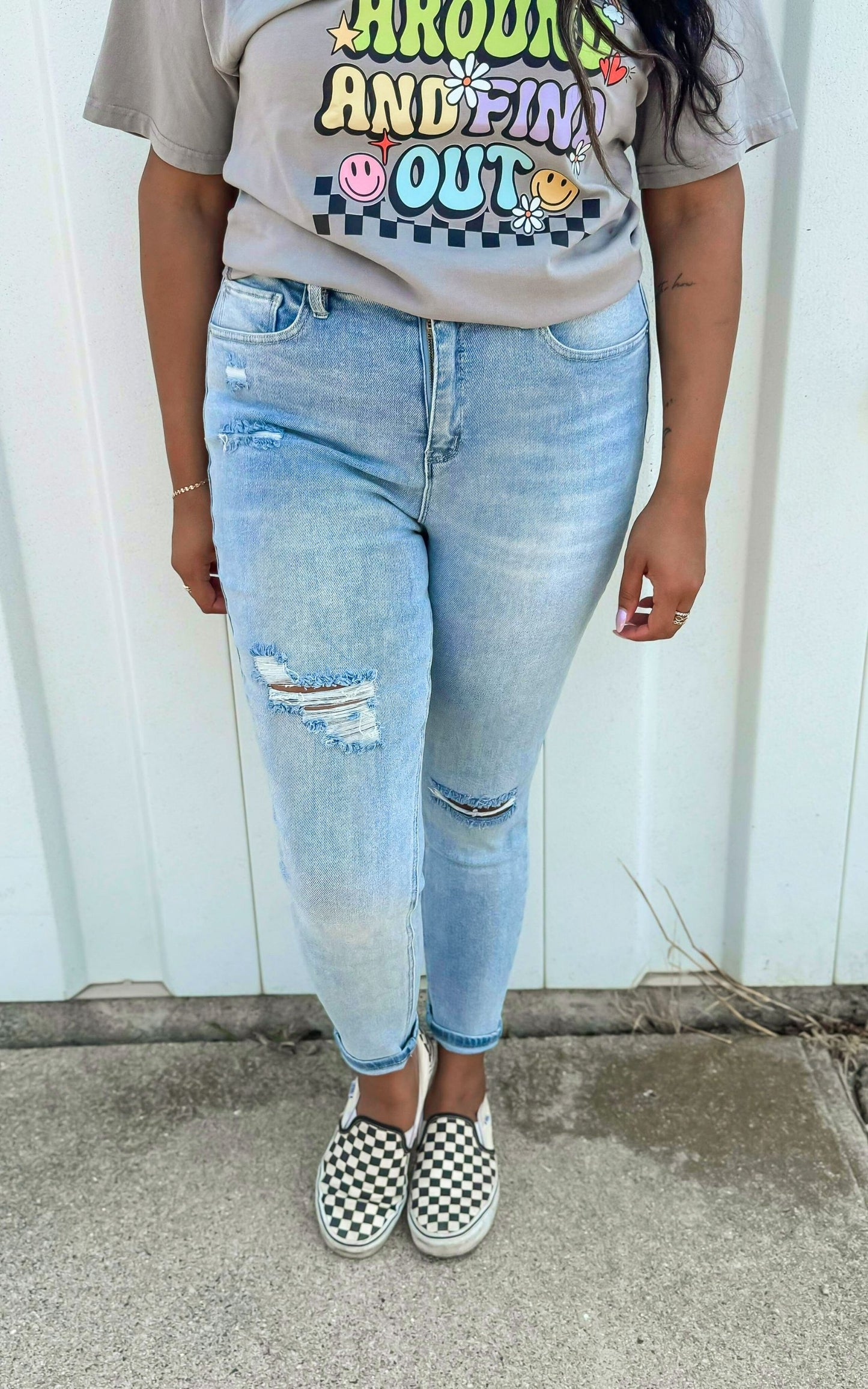 YMI Vintage Dream High Rise Distressed Skinny Denim Jean - DEAL