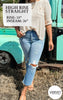 Flying Monkey's Lani High Rise Crop Slim Straight Denim Jeans - Final Sale