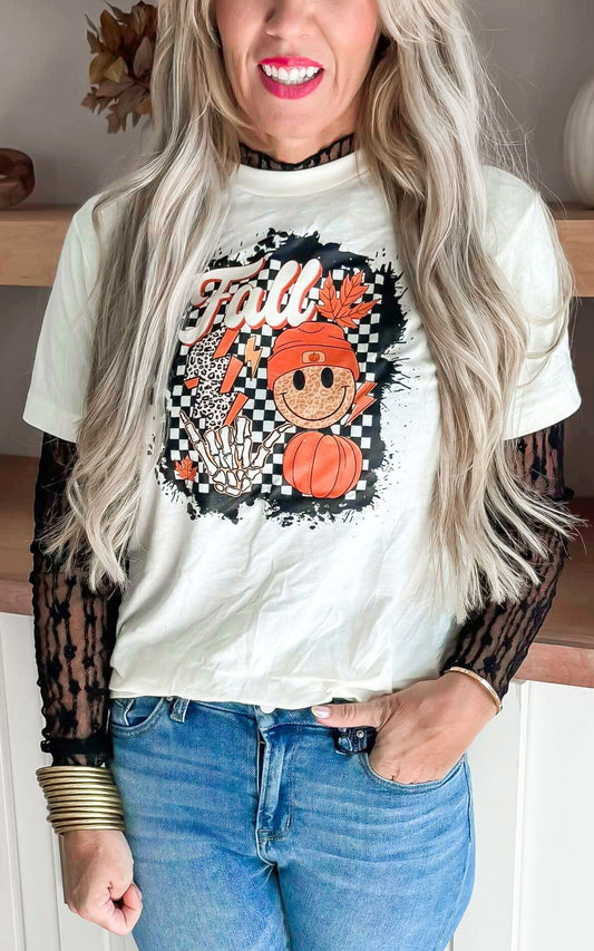 Fall Smiley Graphic T-shirt - Final Sale