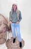 MICA | The Electric Blue High Rise Ankle Wide Leg Denim Jean