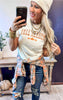 Plaid Fall Season Garment Dyed Graphic T-shirt - Final Sale