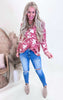 Rust Tie Dye Waffle V-Neck Top - Final Sale