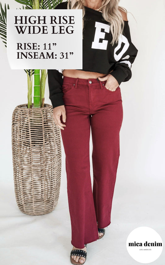 Mica | The Scarlett Stretch Super High Rise Wide Leg Denim Jean* - Final Sale