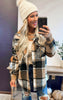 Smores and Bonfire Nights Plaid Hooded Shacket