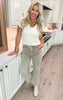 Light Olive Acid Wash High Waisted Bootcut Denim Jeans | Zenana- Final Sale