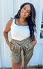 Feels Like Heaven Olive Paperbag Shorts - Final Sale