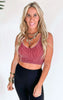 Washed Ribbed Cropped Padded Bra Tank Top - Final Sale