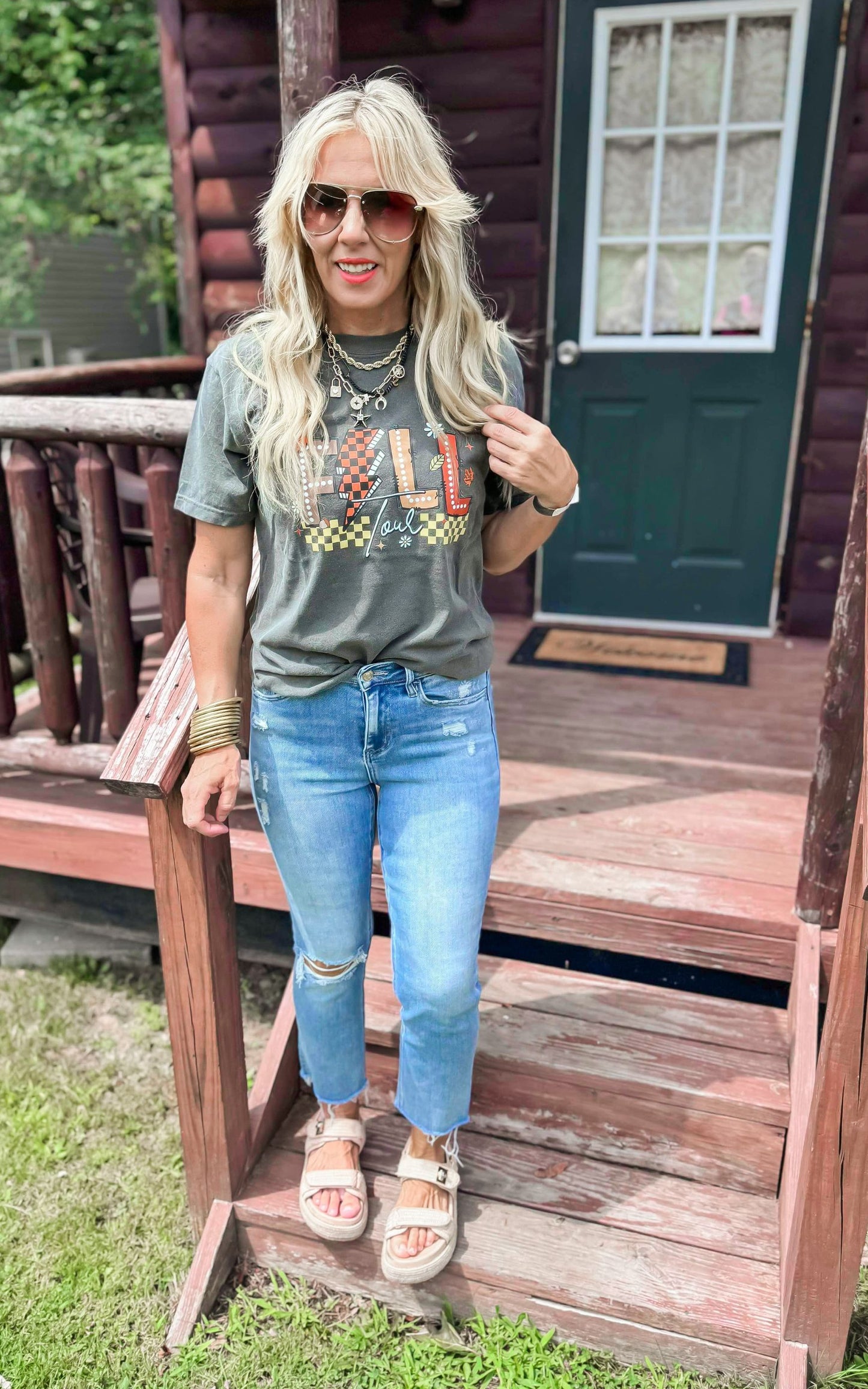 Fall Lightning Tour Garment Dyed Graphic T-shirt
