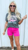 Pink Candy RFM Essential Shorts Fray Hem w/ Side Slit | YMI (REG/CURVY) - Final Sale