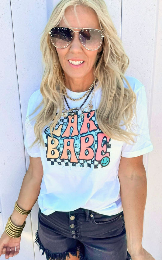 Lake Babe Check Graphic T-shirt