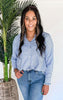 Down by the Boardwalk Striped Ruffle Button Down Shirt - Final Sale