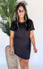 Short Sleeve Mini Black Dress - Final Sale