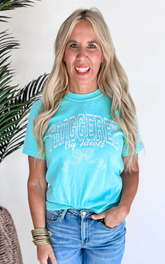 Triggered by Idiots Garment Dyed Graphic T-shirt.