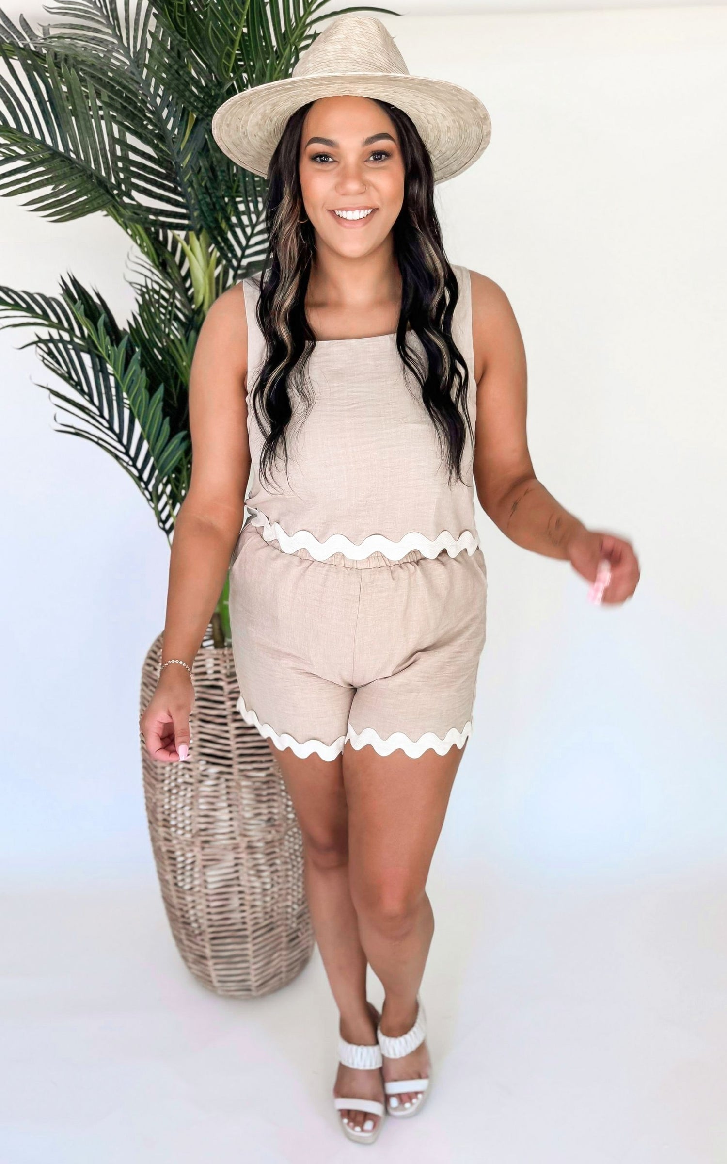 Ric Rac Trim Crop Tank Top
