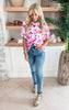 Send Me Flowers Short Sleeve Blouse Top - Final Sale