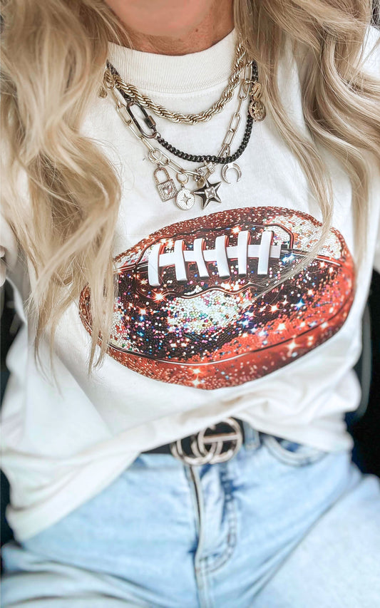 Sparkle Football Graphic T-shirt**