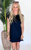 Say Hello Black Sleeveless Mini Dress**
