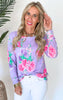 The Weekender Floral Knit Pullover Top - Final Sale