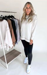 The Melanie Brushed Melange Hacci Oversized Sweater