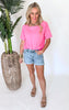 Square Neck Short Sleeve Top - Final Sale