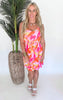 Watercolor Fuchsia Sleeveless Floral Dress - Final Sale