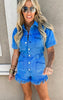 Rodeo Girl Washed Denim Romper - Final Sale
