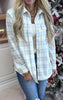 Forever Favorite Plaid Shacket in Ivory Blue Cream #10  | Salty Wave  *DEAL