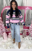 Navy Vintage Pattern Knit Sweater