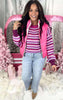 Striped Dot Multicolor Knit Sweater