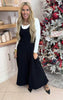 Black Solid Wide Leg Knit Jumpsuit - Final Sale