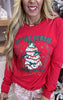 Christmas Cakes Social Club Holiday Red Long Sleeve Graphic Top