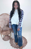 Turtleneck Plaid Contrast Long Sleeve Top | POL