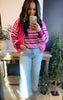 Striped Dot Multicolor Knit Sweater