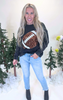 Sequin Football Long Sleeve Top