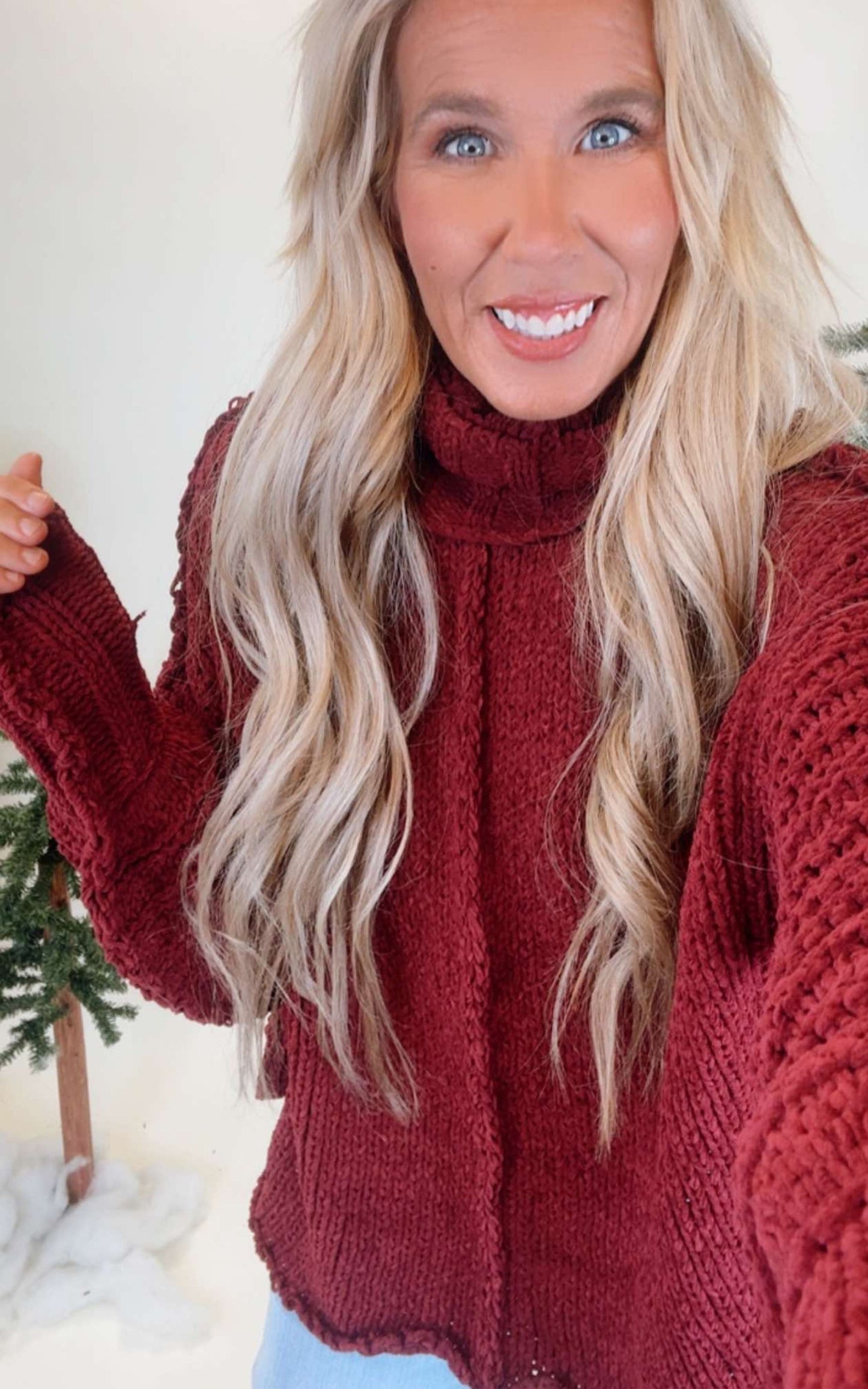 Wine Chunky Knit Sweater