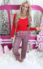 Red Tartan Pajama Pant Set by Salty Wave (TOP & BOTTOM) **Start Ship Date: Nov 29th