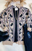 Khaki Faded Vintage Leopard Cardigan