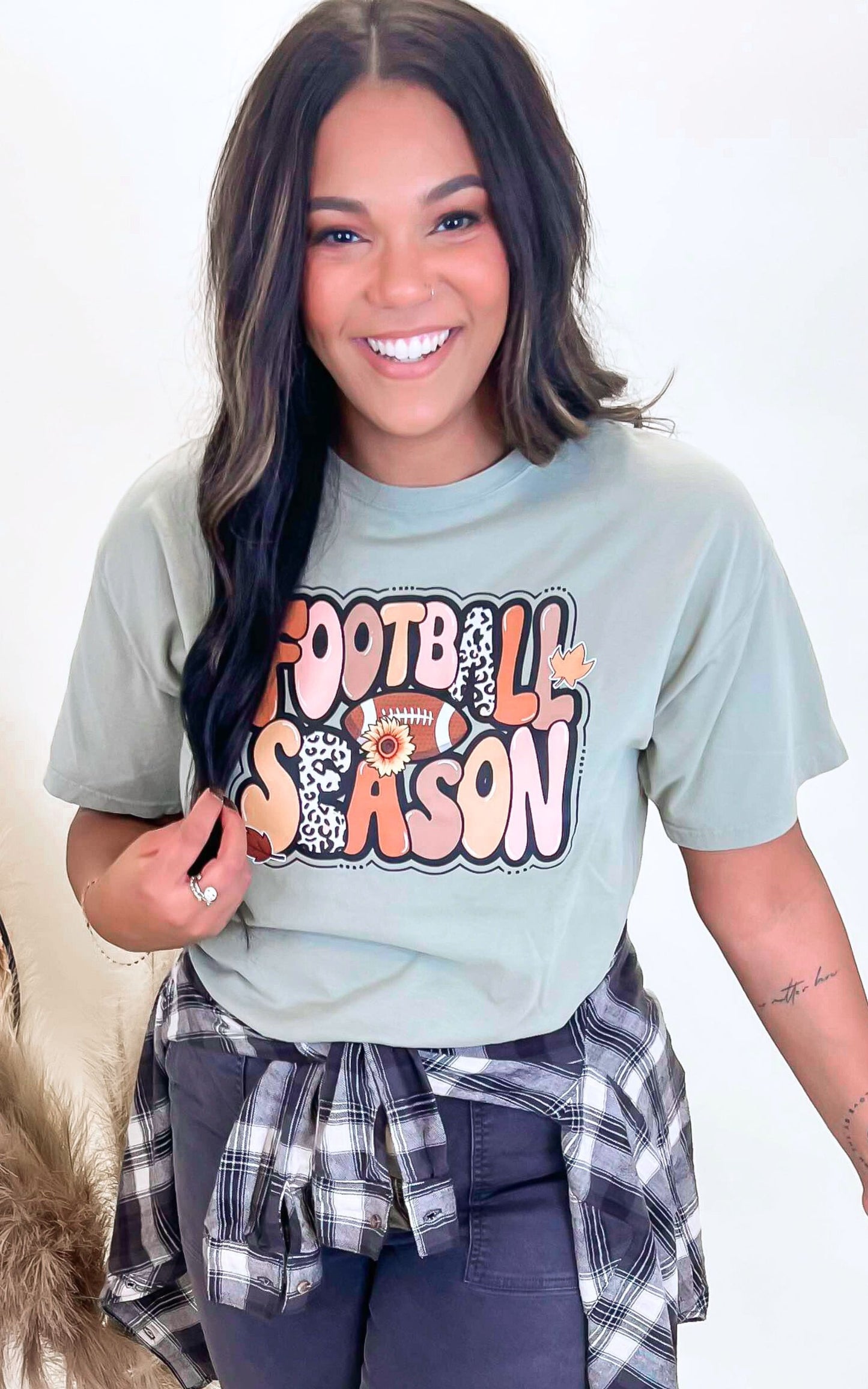 Football Season Garment Dyed Graphic T-shirt