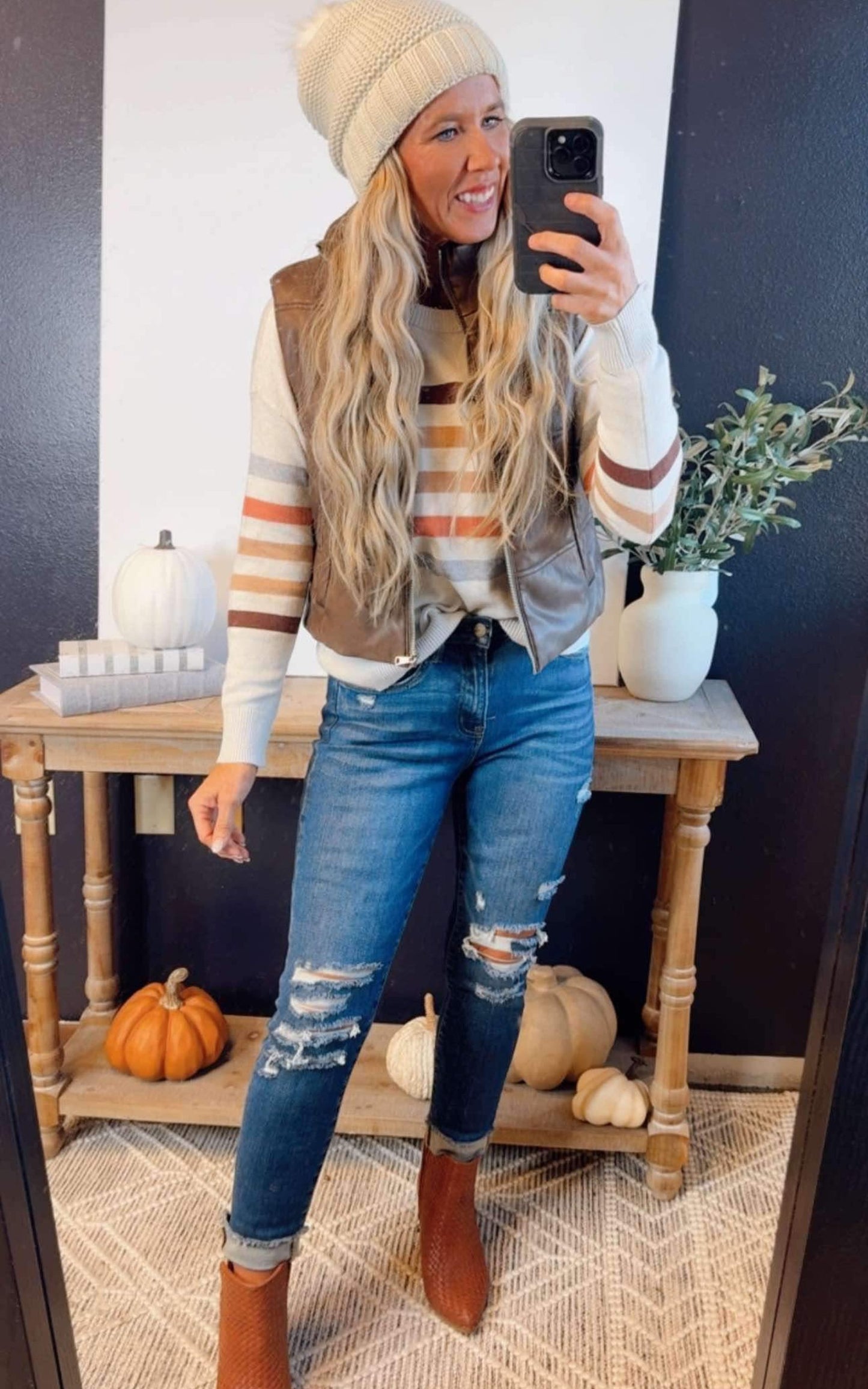 Multi-Color Stripe Sweater Top