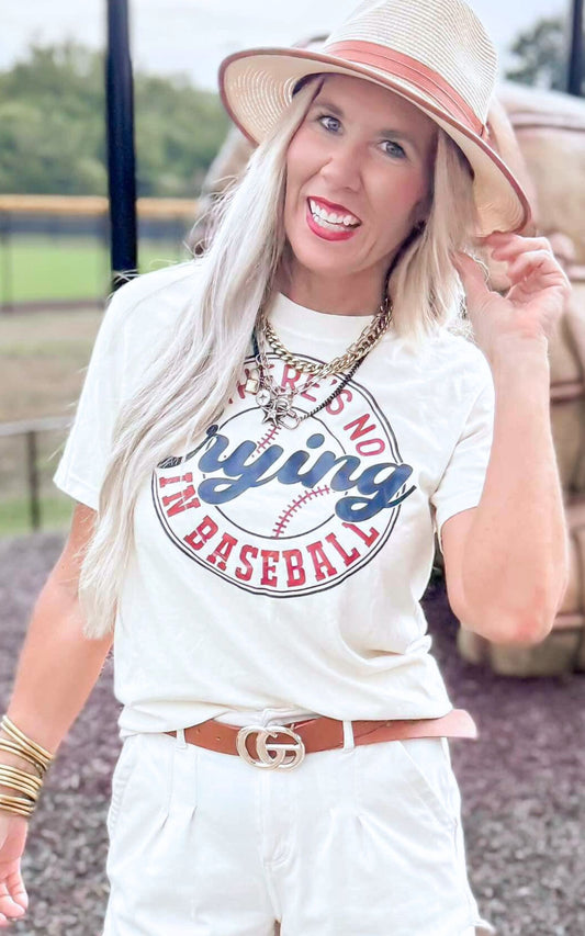 There's No Crying in Baseball Graphic T-shirt**