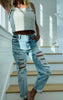 HIGH RISE BOYFRIEND DENIM JEANS | RISEN**