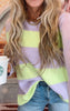 Lavender Striped Knit Sweater Top