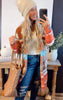 Rust Sectional Block Tribal Cardigan