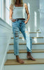 HIGH RISE BOYFRIEND DENIM JEANS | RISEN