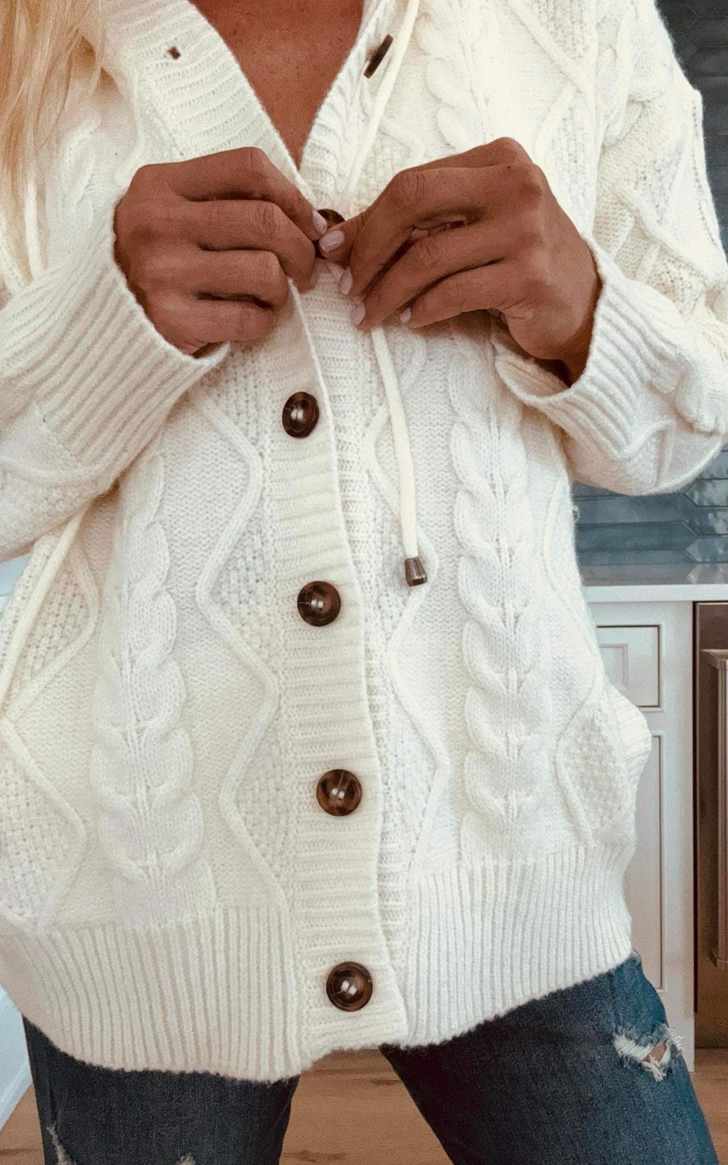 Cable Hoodie Cardigan