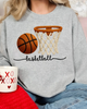 Basketball Season Ash Crewneck Graphic Sweatshirt