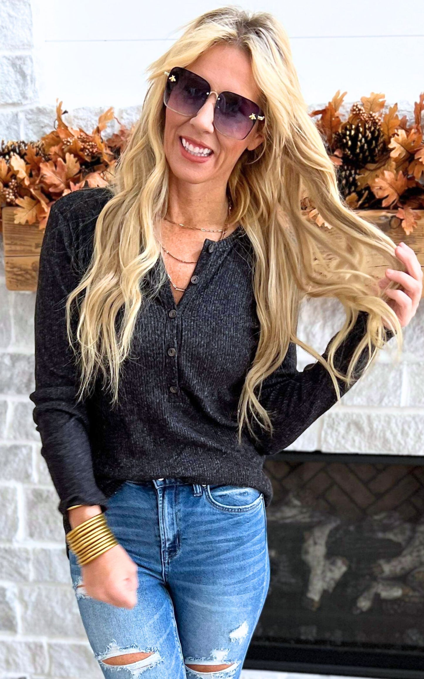 Long Sleeve Ribbed Top - Final Sale