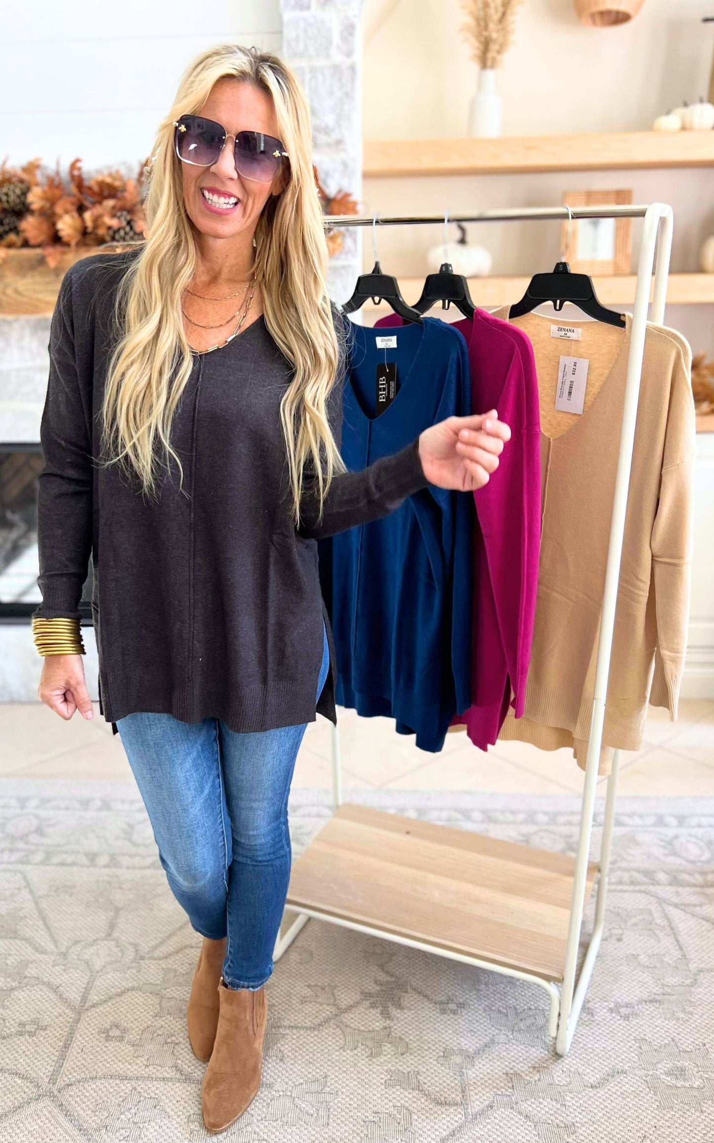 Hi-Low Everyday V-Neck Sweater