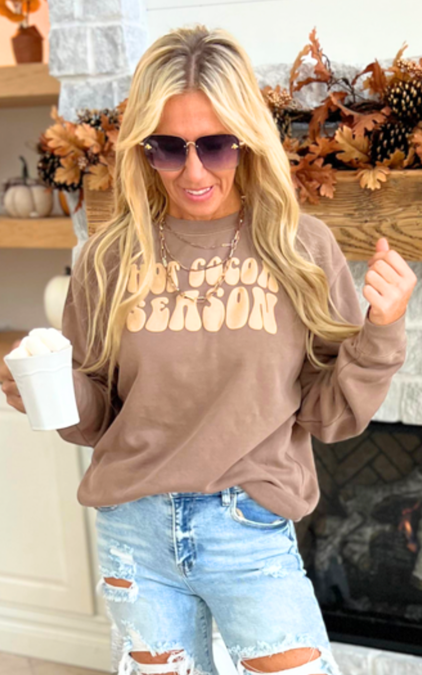 Hot Cocoa Pigment Dyed Sweatshirt**